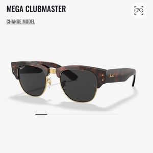 Ray-Ban Mega Clubmaster XL Tortoise on Gold with Polarized Black Lenses